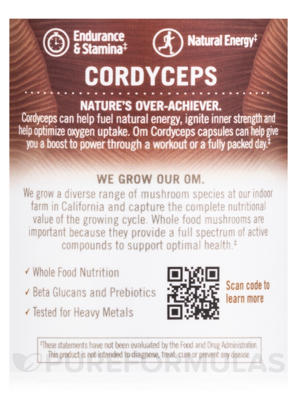 Cordyceps Mushroom Superfood - 90 Vegetable Capsules - Alternate View 4