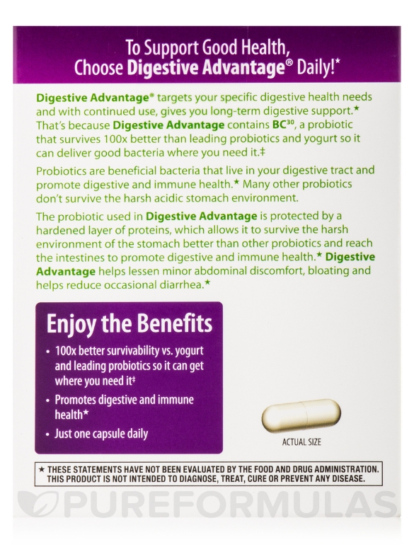 Digestive Advantage® Daily Probiotic - 30 Capsules - Alternate View 4