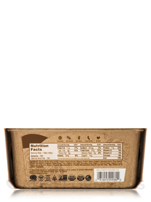 MacroBar Peanut Butter Chocolate Chip - Box of 12 Bars (2.4 oz / 69 Grams each) - Alternate View 1