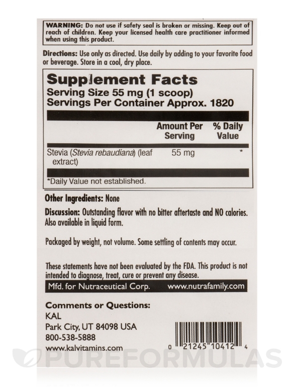 Sure Stevia™ Extract - 3.5 oz (100 Grams) - Alternate View 4