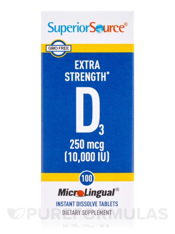 Vitamin D3 1000 IU - Extra Strength - 100 MicroLingual® Tablets - Alternate View 3