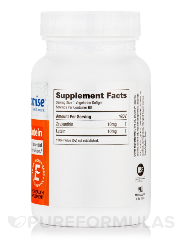 Zeaxanthin + Lutein - 60 Softgels - Alternate View 1