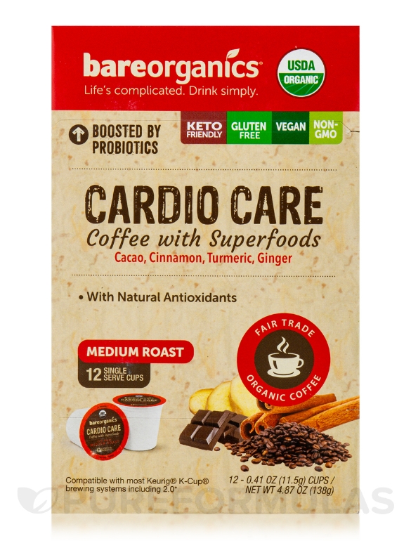 Cardio Care Coffee with Superfoods - 12 Single-serve Cups (4.87 oz / 138 Grams) - Alternate View 1