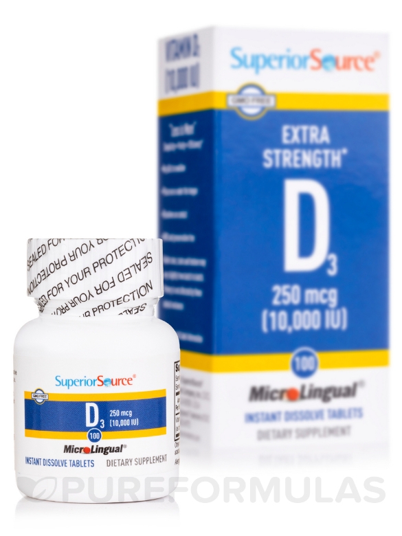 Vitamin D3 1000 IU - Extra Strength - 100 MicroLingual® Tablets - Alternate View 1