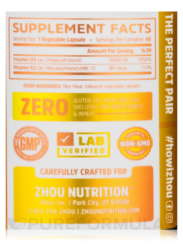 Vitamin K2 + D3 - 60 Veggie Capsules - Alternate View 5