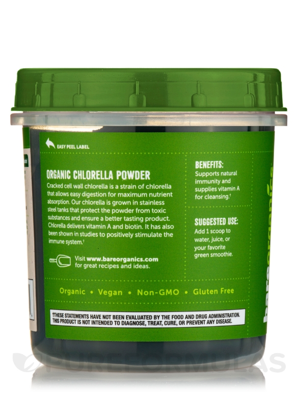 Organic Chlorella (Cracked Cell Wall) Powder - 8 oz (227 Grams) - Alternate View 2