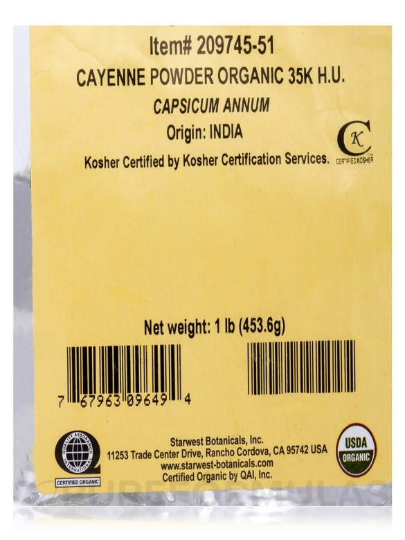 Organic Cayenne Powder 35,000 H.U.