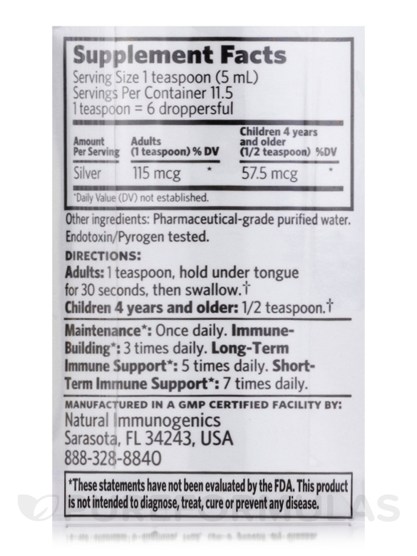 Professional Bio-Active Silver Hydrosol 23 ppm - Immune Support - 2 fl. oz (59 ml) Dropper-Top Bottle - Alternate View 4