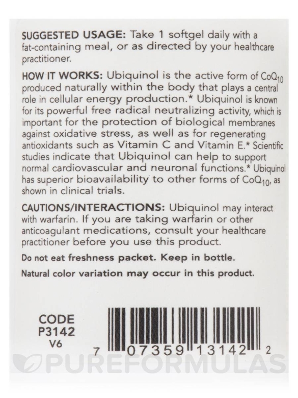 Ubiquinol 100 mg - 60 Softgels - Alternate View 4