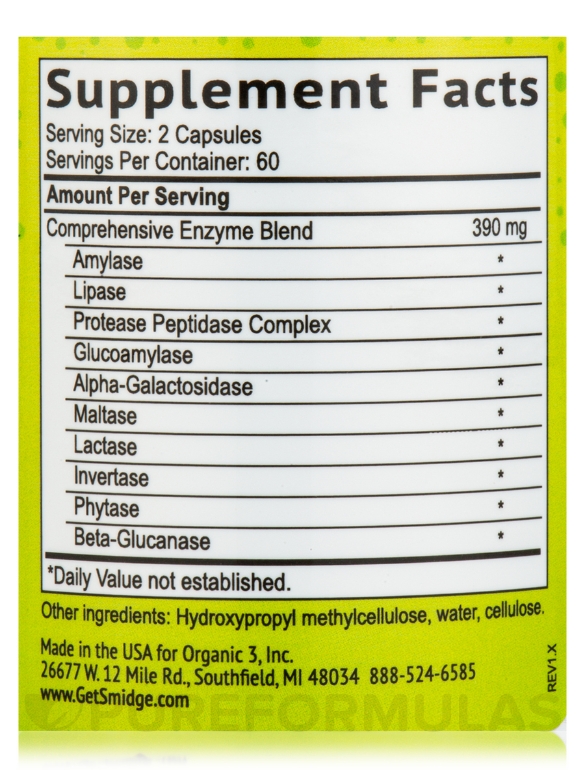 Digestive Enzymes - 120 Capsules - Alternate View 4