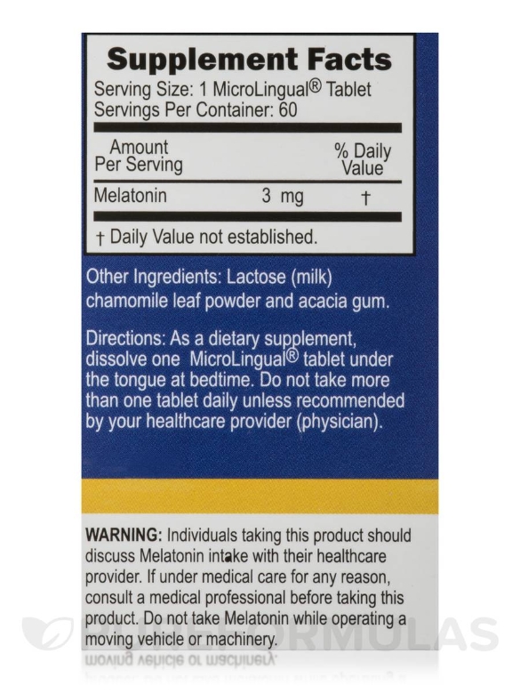 Melatonin 3 mg - 60 MicroLingual® Tablets - Alternate View 7