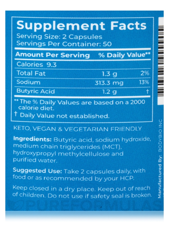 Sodium Butyrate - 100 Capsules - Alternate View 4