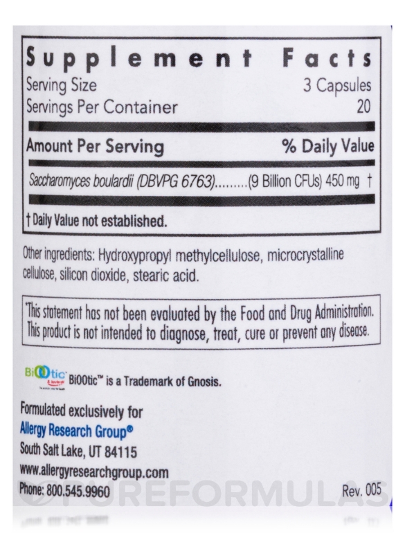 Essential-Biotic® Saccharomyces Boulardii - 60 Vegetarian Capsules - Alternate View 3