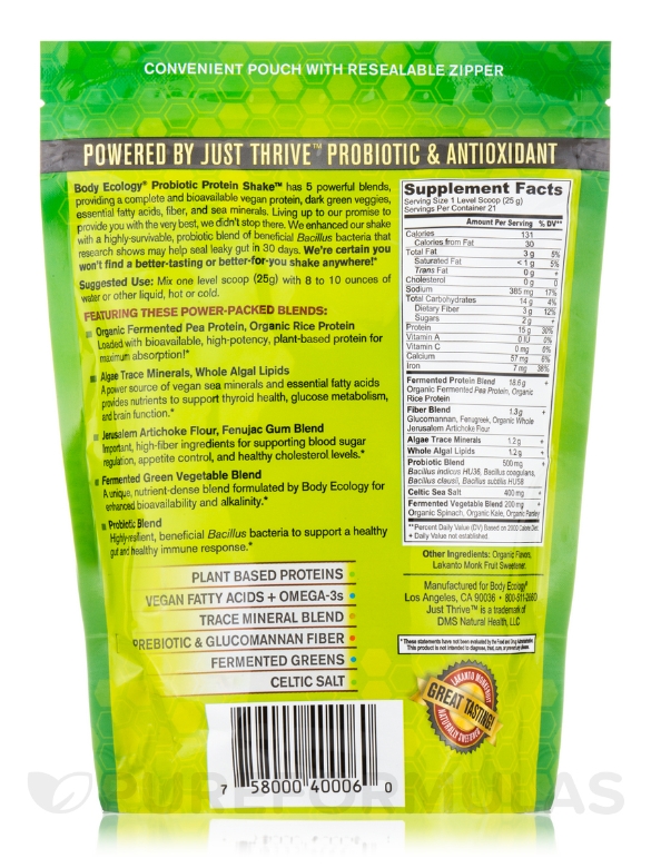 Probiotic Protein Shake - 18.52 oz (525 Grams) - Alternate View 1