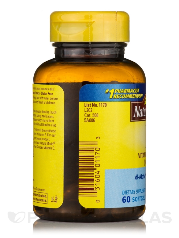 Vitamin E 1000 I.U. - 60 Softgels - Alternate View 4