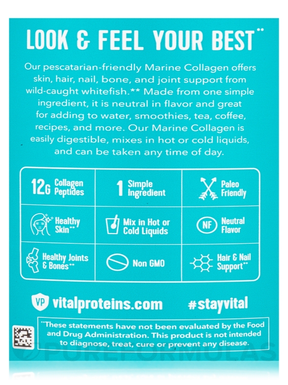 Marine Collagen Peptides (Wild-Caught) - Unflavored - 7.8 oz (221 Grams) - Alternate View 4