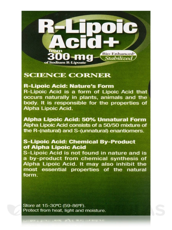 Bio-Enhanced® R-Lipoic Acid + 300 mg - 60 Vegetarian Capsules - Alternate View 8