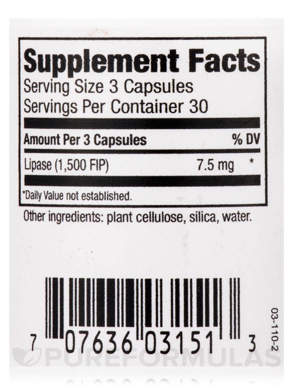 Lipase (Formula 5) - 90 Vegetarian Capsules - Alternate View 3