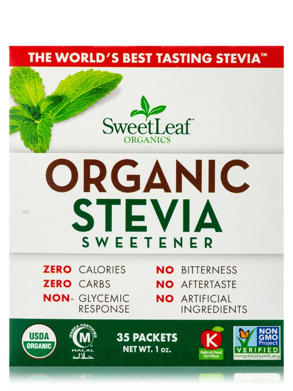 Organic Stevia Sweetener Packets - 35 Packets - Alternate View 1