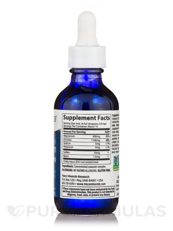 Liquid Ionic Magnesium 400 mg - 2 fl. oz (59 ml) - Alternate View 1