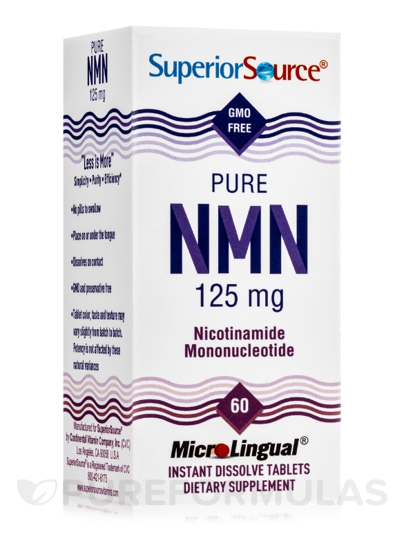 Pure NMN125 mg (Nicotinamide Mononucleotide) - 60 MicroLingual® Tablets