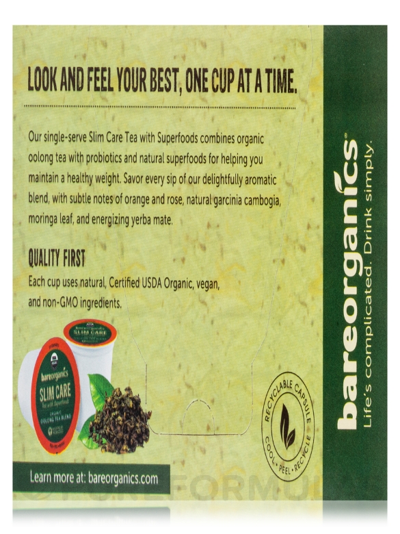 Organic Slim Care Tea with Superfoods - 12 Single-serve Cups (2.12 oz / 60 Grams) - Alternate View 7