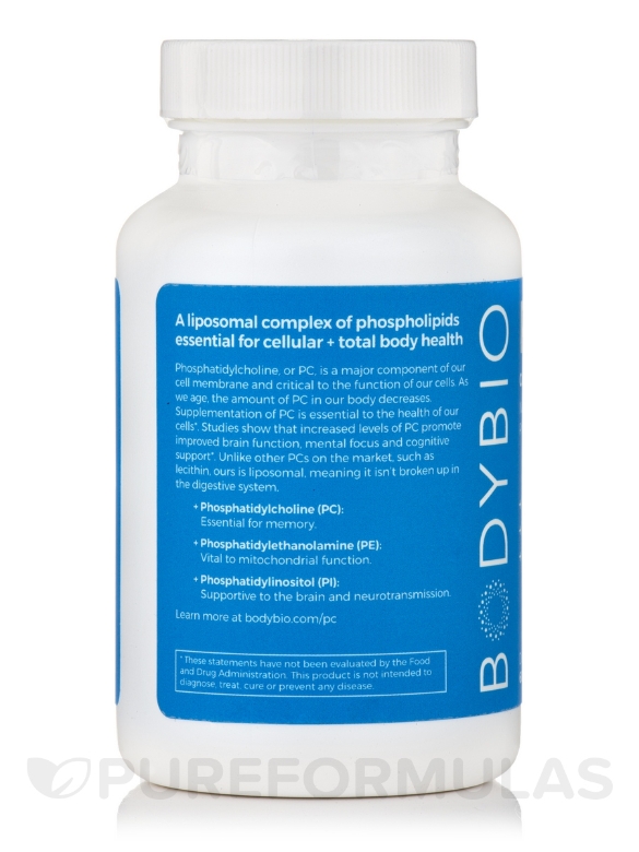 BodyBio PC (Phosphatidylcholine) - 60 Softgels - Alternate View 3