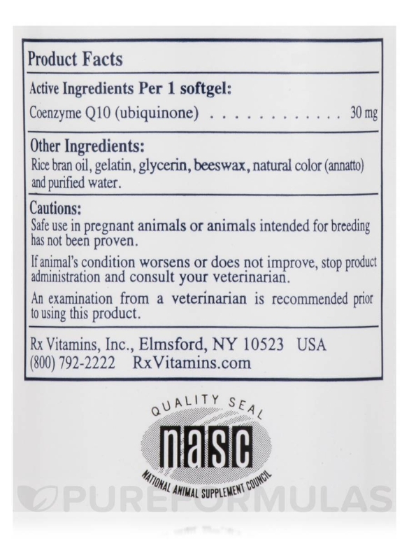 CoQ10-30 for Pets (Dogs & Cats) - 30 Softgels - Alternate View 4