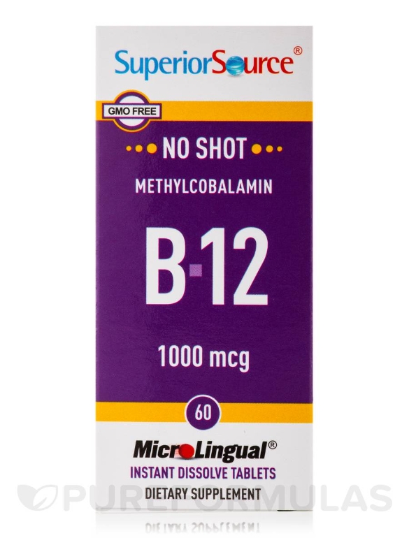 NO SHOT Methylcobalamin B12 1000 mcg - 60 MicroLingual® Tablets - Alternate View 1