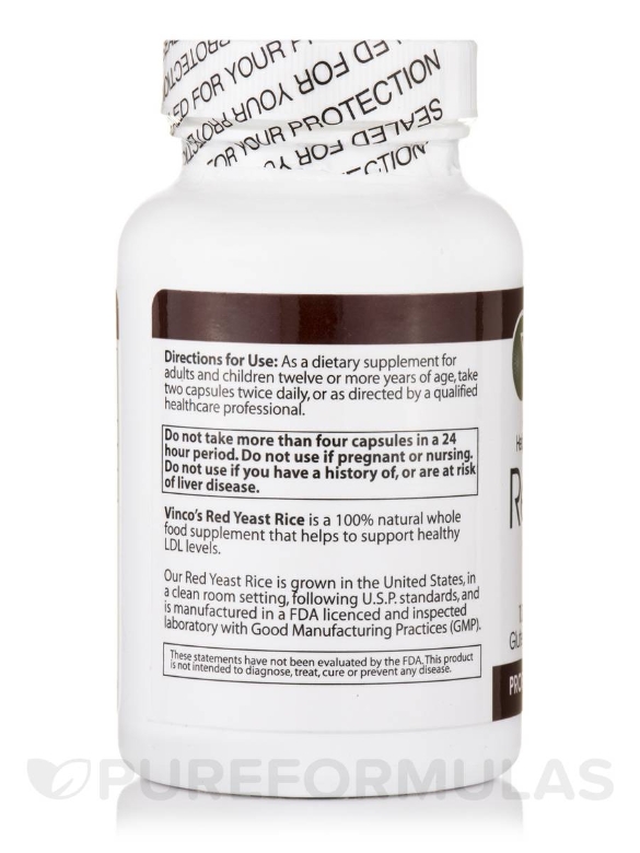 Red Yeast Rice - 120 Vegetarian Capsules - Alternate View 2