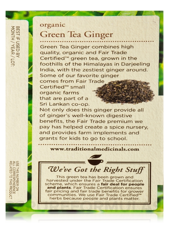 Organic Green Tea with Ginger - 16 Tea Bags - Alternate View 7