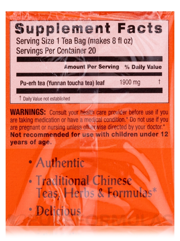 Cholesterid - Pu-erh Tea - 20 Bags - Alternate View 8