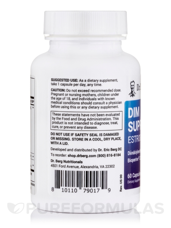 DIM Supplement Estrogen Support - 60 Capsules - Alternate View 2