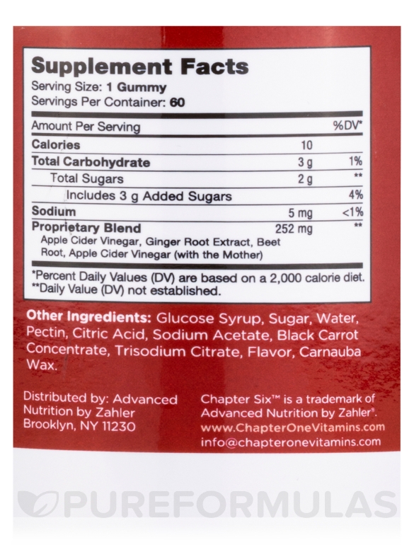 Chapter Six Apple Cider Vinegar Gummies - 60 Gummies - Alternate View 3