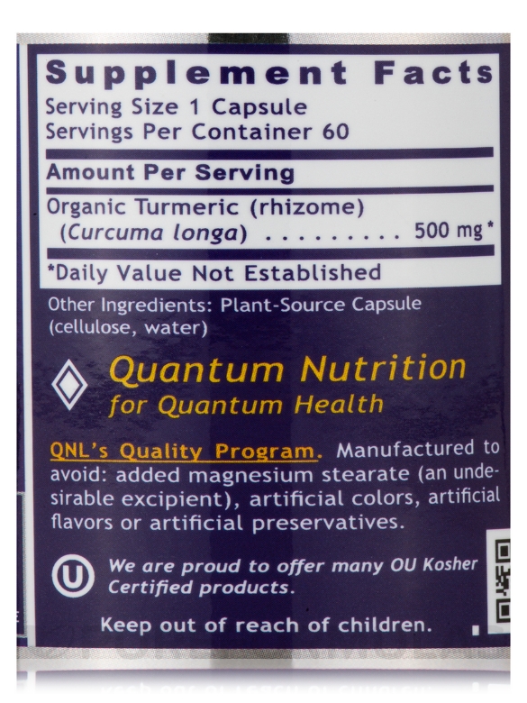 Quantum Turmeric - 60 Plant-Source Capsules - Alternate View 6