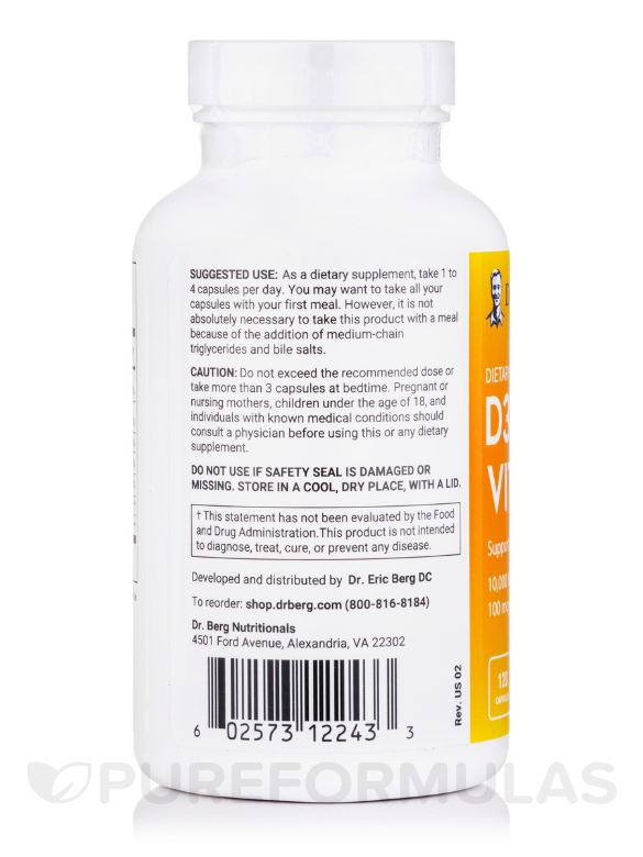 D3 & K2 Vitamin - 120 Capsules - Alternate View 2