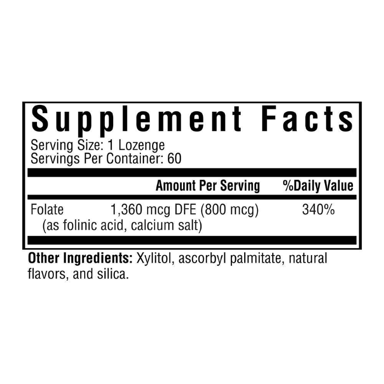 Folinic Acid - 60 Lozenges - Alternate View 1