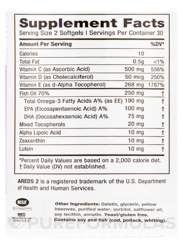 AREDS 2 Plus Zinc-Free - 60 Softgels - Alternate View 4