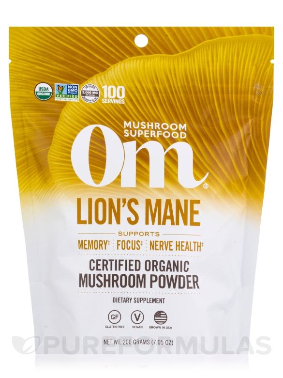 Lion's Mane Organic Mushroom Powder - 7.05 oz (200 Grams)