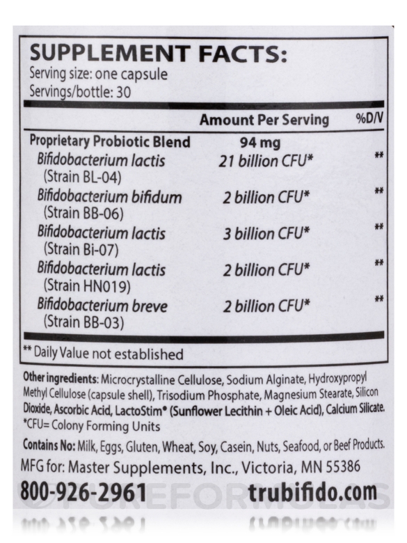 TruBifido® Colon Formula Probiotic - 30 Capsules - Alternate View 5