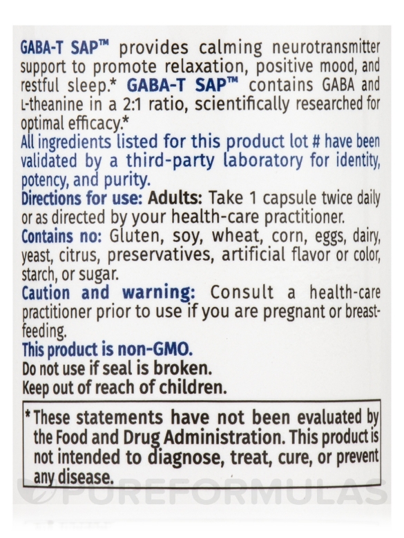 Gaba-T SAP - 60 Capsules - Alternate View 4