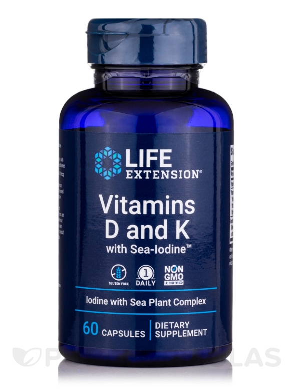 Vitamins D and K with Sea-Iodine - 60 Capsules