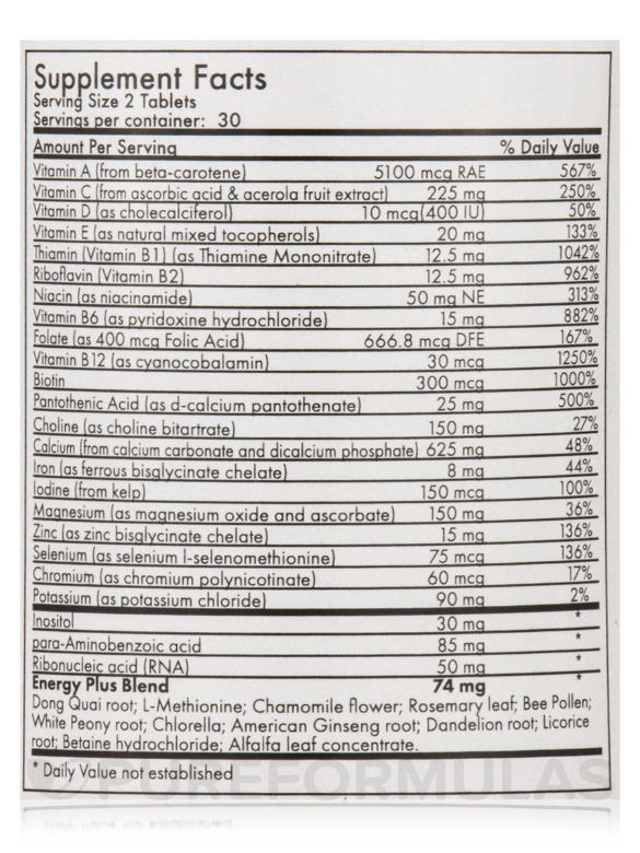 Multi Vitamin Energy Plus for Women - 60 Tablets - Alternate View 3