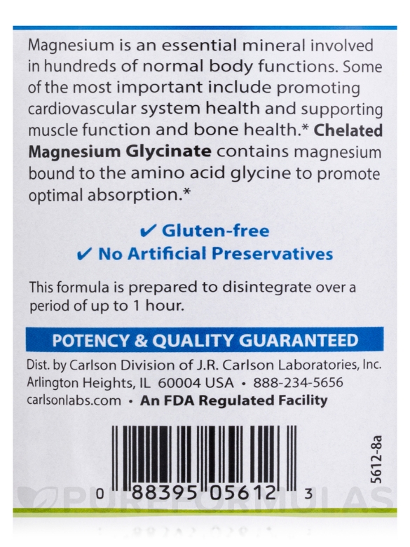 Chelated Magnesium Glycinate 200 mg - 180 Tablets - Alternate View 4