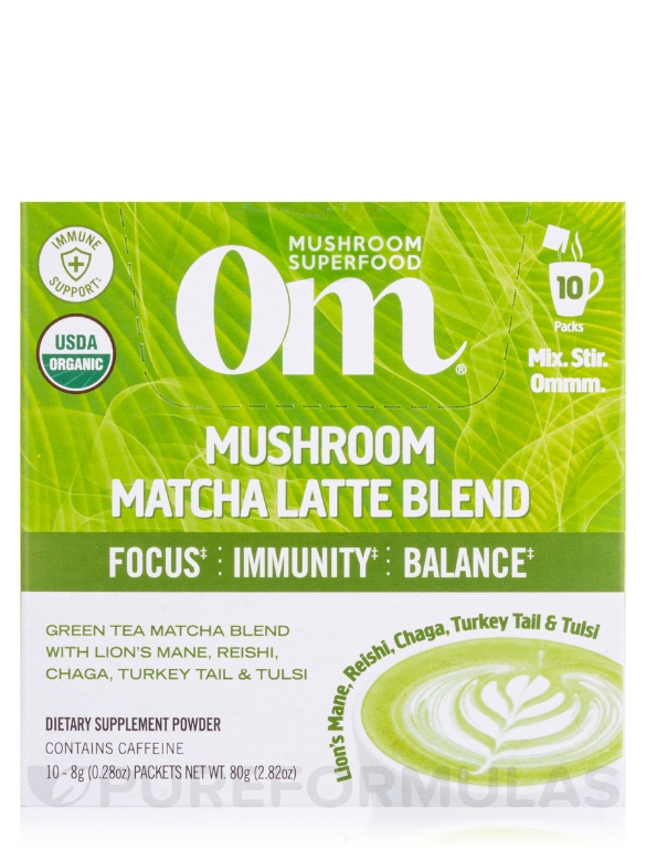 Organic Mushroom Matcha Latte Blend - 10 Packets - Alternate View 3