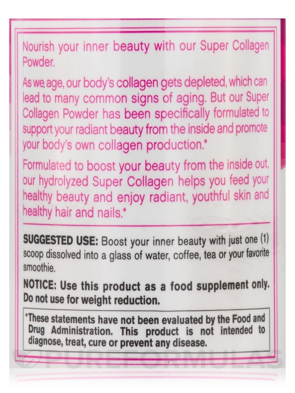 Super Collagen™ Powder (Type 1 & 3) - 7 oz (198 Grams) - Alternate View 4