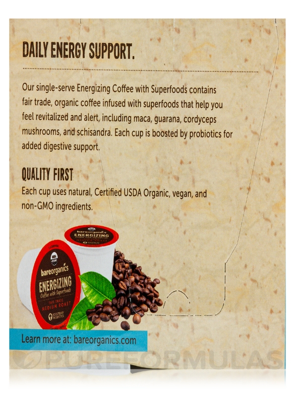 Energizing Coffee with Superfoods - 12 Single-serve Cups (4.78 oz / 135.6 Grams) - Alternate View 7