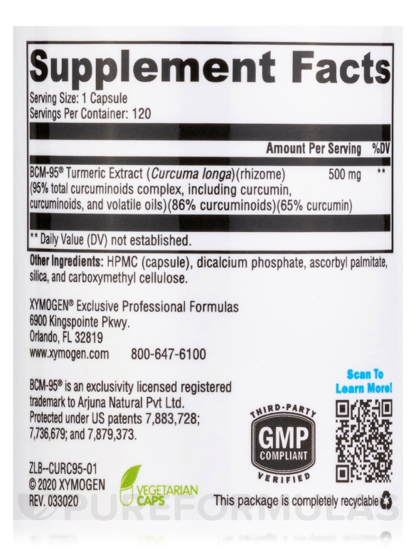 CurcuPlex-95™ - 120 Vegetarian Capsules - Alternate View 3