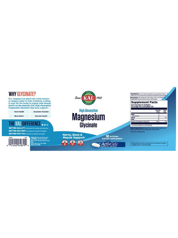 High Absorption Magnesium Glycinate ActiveGel - 90 Softgels - Alternate View 1