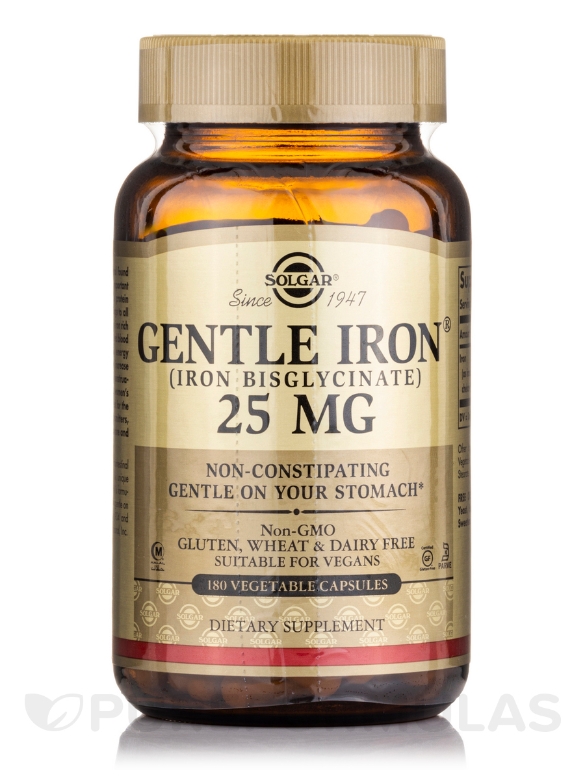 Gentle Iron® (Iron Bisglycinate) 25 mg - 180 Vegetable Capsules